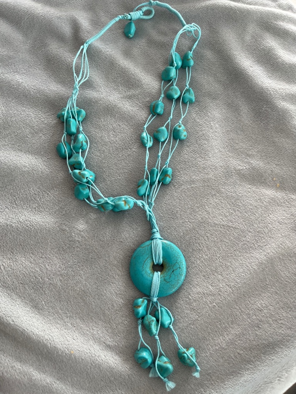 Hand beaded turquoise necklace